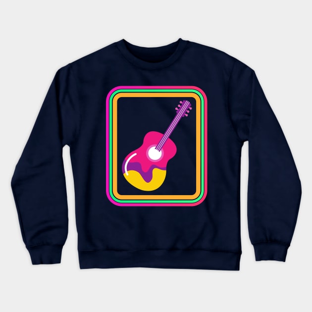 hippie soul with guitar Crewneck Sweatshirt by Retro Comic Books